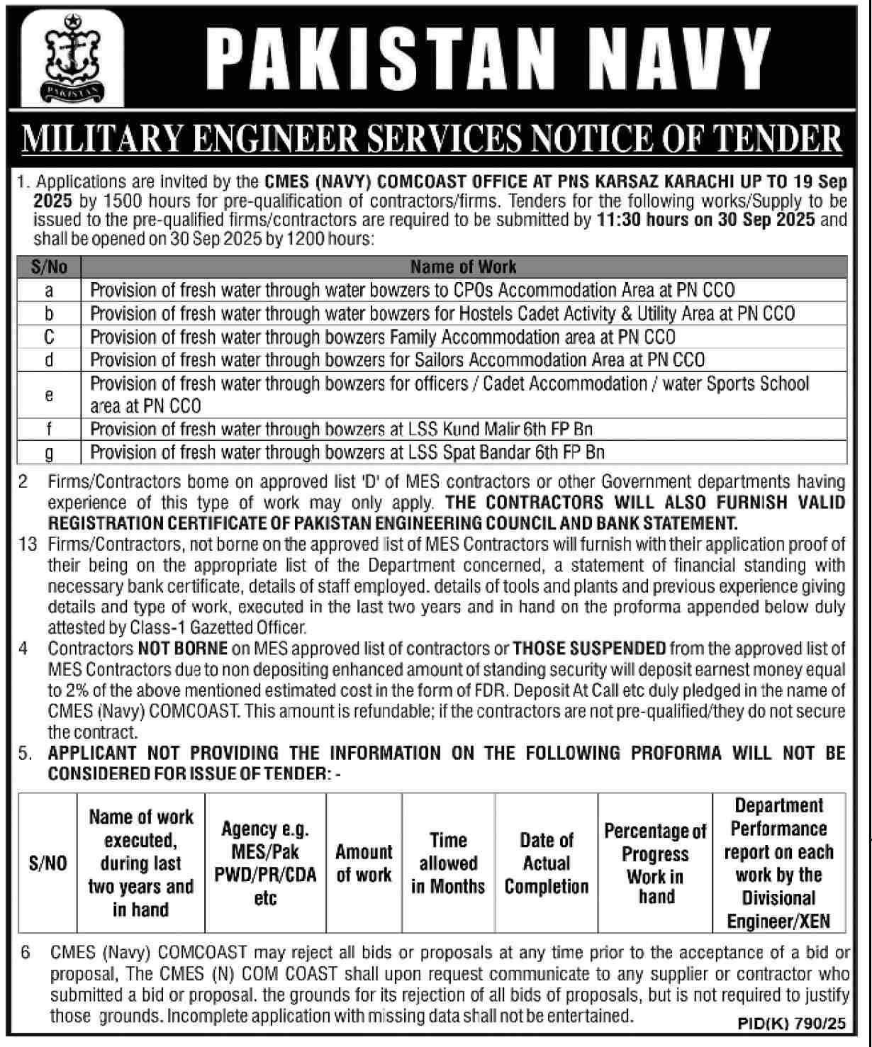 Pakistan Navy Karachi Tender Notice-1